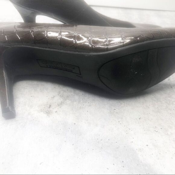 Comfort Plus Brown Snake Skin Classic Heels Sz 7 - Picture 6 of 8